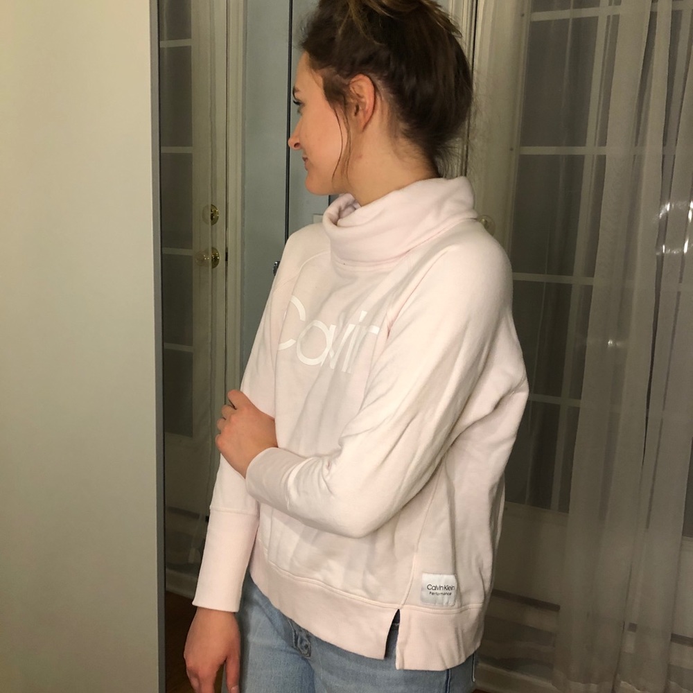Pink Calvin Klein Cowl Neck Sweatshirt - Picture 2 of 5